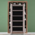 Colonne 2 portes avec encadrement 12 niches beige et aspect bois finition Mercure - LIMANI