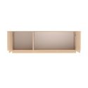Meuble TV 3 portes aspect chêne clair design coins arrondis - ADILL