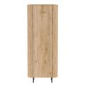 Meuble de rangement haut 1 porte aspect bois finition Cadiz design coins arrondis pieds métal noir - VIVARINI