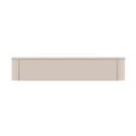 Meuble TV porte abattante suspendu ou à poser au sol finition laqué beige design coins arrondis - LYNA