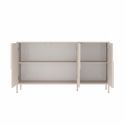 Buffet 3 portes laqué beige façade relief piètement métal - EGERIE