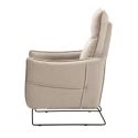 Fauteuil Relax design en tissu beige piètement métal luge - HASSAN