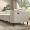 Canapé d'angle gauche avec 2 places relax électrique tissu beige - BAMAKO