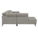 Canapé d'angle gauche avec 2 places relax électrique tissu gris - BAMAKO