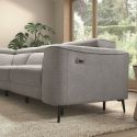 Canapé d'angle gauche avec 2 places relax électrique tissu gris - BAMAKO