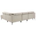 Canapé d'angle droit avec 2 places relax électrique tissu beige - BAMAKO