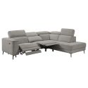 Canapé d'angle droit avec 2 places relax électrique tissu gris - BAMAKO