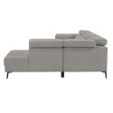Canapé d'angle droit avec 2 places relax électrique tissu gris - BAMAKO