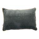 Coussin Déhoussable 40x60cm Velours de Coton Coloris Ardoise - HARRIS