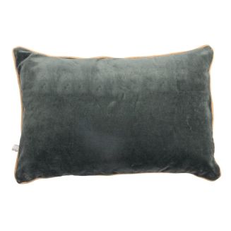 Coussin Déhoussable 40x60cm Velours de Coton Coloris Ardoise - HARRIS