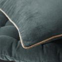 Coussin Déhoussable 40x60cm Velours de Coton Coloris Ardoise - HARRIS