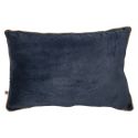 Coussin Déhoussable 40x60cm Velours de Coton Coloris Bleu nuit - HARRIS