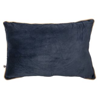 Coussin Déhoussable 40x60cm Velours de Coton Coloris Bleu nuit - HARRIS