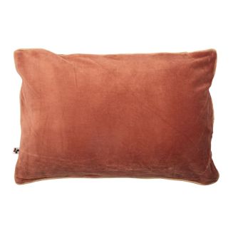 Coussin Déhoussable 40x60cm Velours de Coton Coloris Terracotta - HARRIS