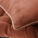 Coussin Déhoussable 40x60cm Velours de Coton Coloris Terracotta - HARRIS