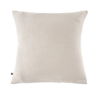 Taie d'oreiller 60x60cm en coton nid d'abeille coloris Pampa - ALMARA