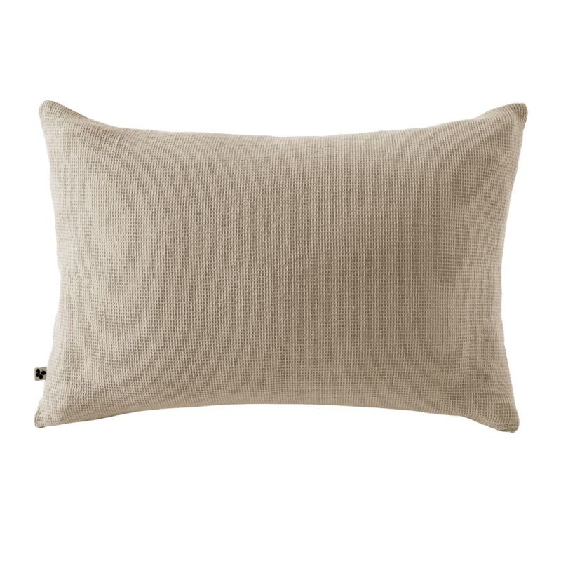 Taie d'oreiller 50x70cm en coton nid d'abeille coloris Ficelle - ALMARA