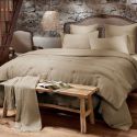 Housse de couette 260x240cm en coton nid d'abeille coloris Ficelle - ALMARA