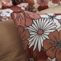 Taie d'oreiller 50x70cm gaze de coton imprimé Floral coloris terracotta - ANASTASIA
