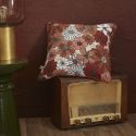 Coussin déhoussable 45x45cm gaze de coton imprimé Floral coloris terracotta - ANASTASIA