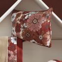 Coussin déhoussable 45x60cm gaze de coton imprimé Floral coloris terracotta - ANASTASIA
