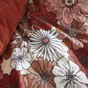 Housse de couette 260x240cm gaze de coton imprimé Floral coloris terracotta - ANASTASIA