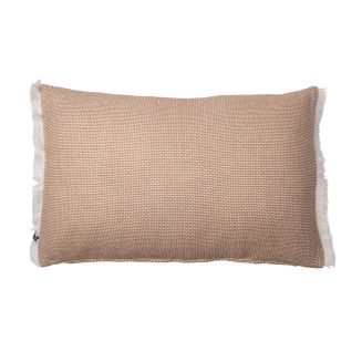 Coussin déhoussable 40x60cm coton tissage texturé coloris beige - ANTOINETTE