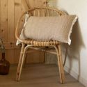 Coussin déhoussable 40x60cm coton tissage texturé coloris beige - ANTOINETTE