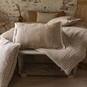 Coussin déhoussable 40x60cm coton tissage texturé coloris beige - ANTOINETTE