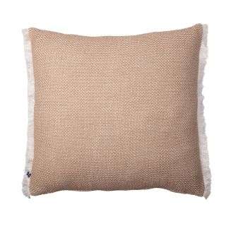 Coussin déhoussable 50x50cm coton tissage texturé coloris beige - ANTOINETTE