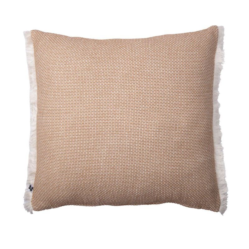 Coussin déhoussable 50x50cm coton tissage texturé coloris beige - ANTOINETTE