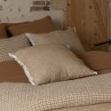 Coussin déhoussable 50x50cm coton tissage texturé coloris beige - ANTOINETTE
