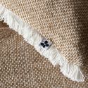 Coussin déhoussable 50x50cm coton tissage texturé coloris beige - ANTOINETTE