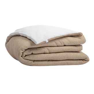 Chemin de lit 90x200cm coton tissage texturé coloris beige - ANTOINETTE