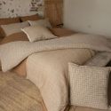 Chemin de lit 90x200cm coton tissage texturé coloris beige - ANTOINETTE