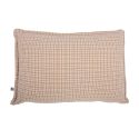 Coussin déhoussable 40x60cm coton tissage texturé coloris beige et blanc - ANTOINE