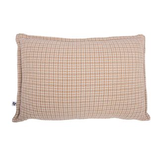 Coussin déhoussable 40x60cm coton tissage texturé coloris beige et blanc - ANTOINE