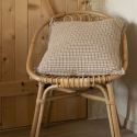 Coussin déhoussable 50x50cm coton tissage texturé coloris beige et blanc - ANTOINE