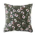 Taie d'oreiller 60x60cm gaze de coton imprimé Floral coloris vert - FLORIANE