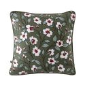 Coussin déhoussable 45x45cm gaze de coton imprimé Floral coloris vert - FLORIANE