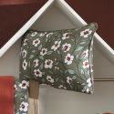 Coussin déhoussable 45x60cm gaze de coton imprimé Floral coloris vert - FLORIANE
