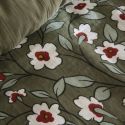 Housse de couette 200x200cm gaze de coton imprimé Floral coloris vert - FLORIANE