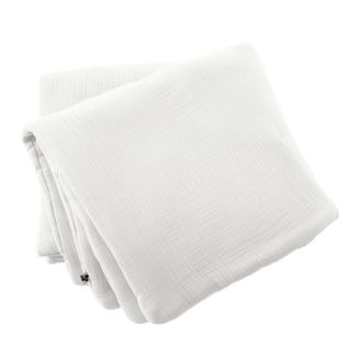 Chemin de lit 90x200cm gaze de coton uni coloris Chantilly - INALIA