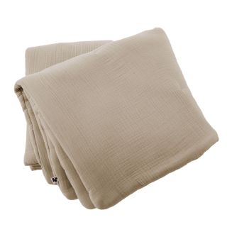 Chemin de lit 90x200cm gaze de coton uni coloris Ficelle - INALIA