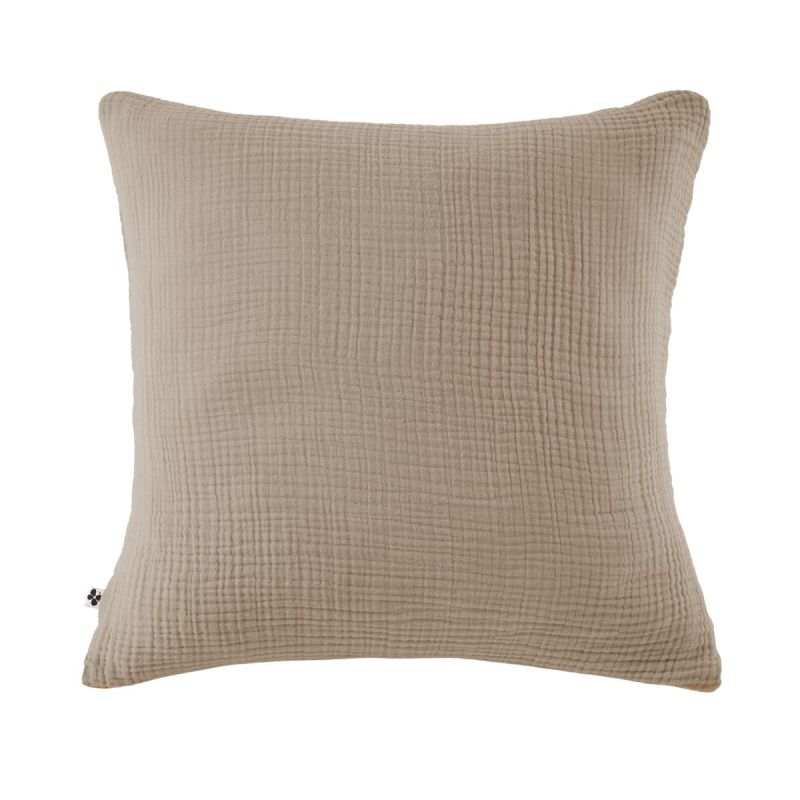 Taie d'oreiller 60x60cm gaze de coton coloris Ficelle - INALIA