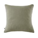 Taie d'oreiller 60x60cm gaze de coton coloris Romarin - INALIA
