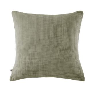 Taie d'oreiller 60x60cm gaze de coton coloris Romarin - INALIA