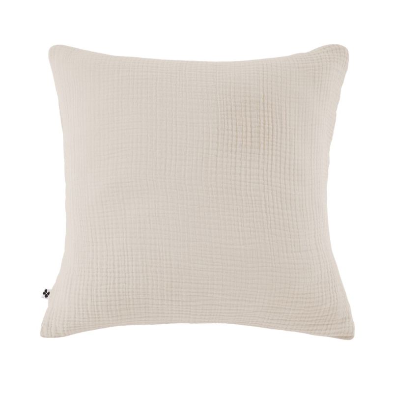Taie d'oreiller 80x80cm gaze de coton coloris Pampa - INALIA