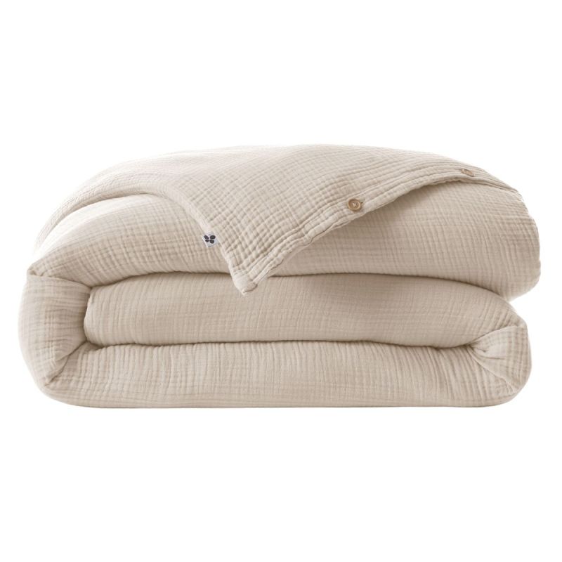 Housse de couette 260x240cm gaze de coton coloris Pampa - INALIA