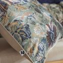 Coussin déhoussable 50x50cm velours imprimé floral coloris vert céladon - ISABEL
